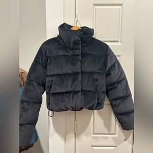 Alo yoga ribbed velour gold rush puffer